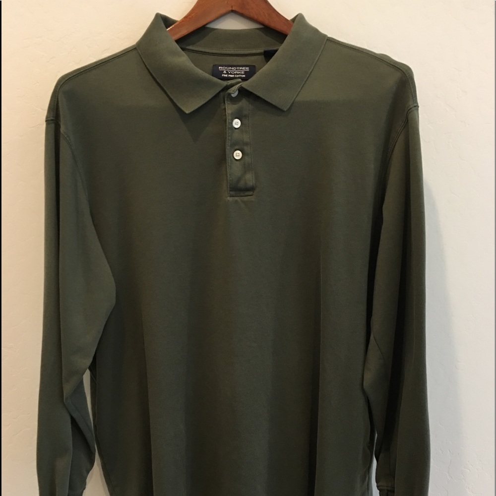 Men’s roundtree and York polo long sleeve shirt